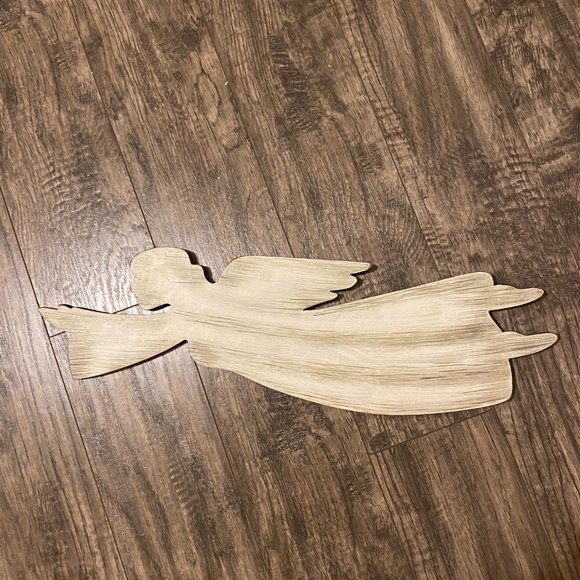 Other - Angel Wall Hanging Ivory Wood Christmas Holiday
